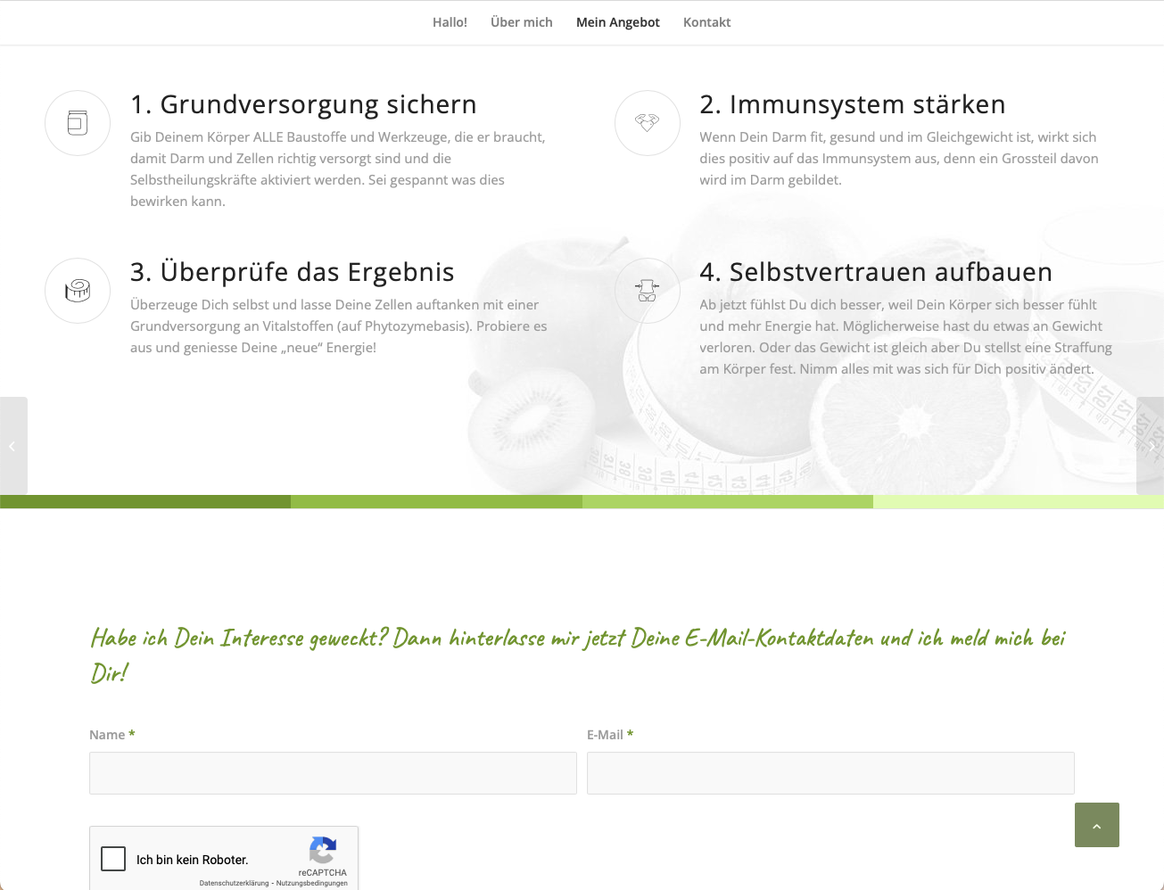Vitalstoffangebot - Übersicht